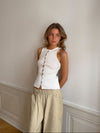 Lali top with buttons – White