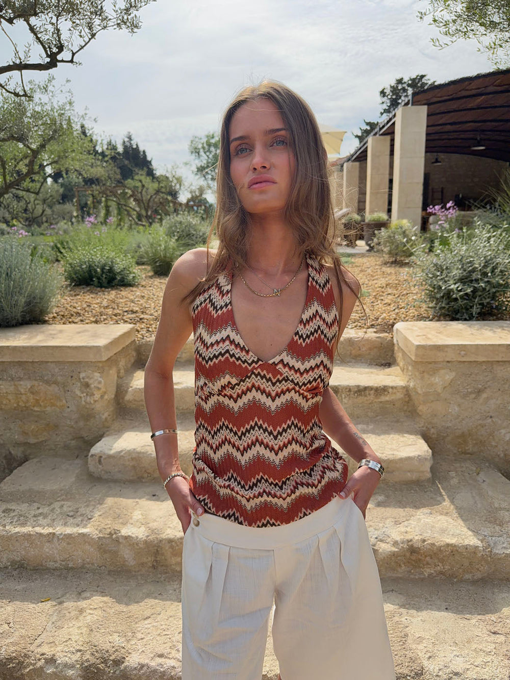 Zigga top - Orange/beige