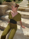 Livia top with pattern - Grøn/kaki