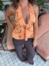 Lumi top with sequins - Orange