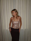 Tine top with sequins - Rosa/gold