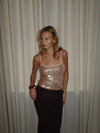 Tine top with sequins - Rosa/gold