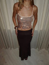 Tine top with sequins - Rosa/gold