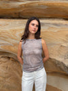 Isobel top with sequins - Silver
