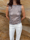 Isobel top with sequins - Silver