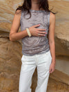 Isobel top with sequins - Silver