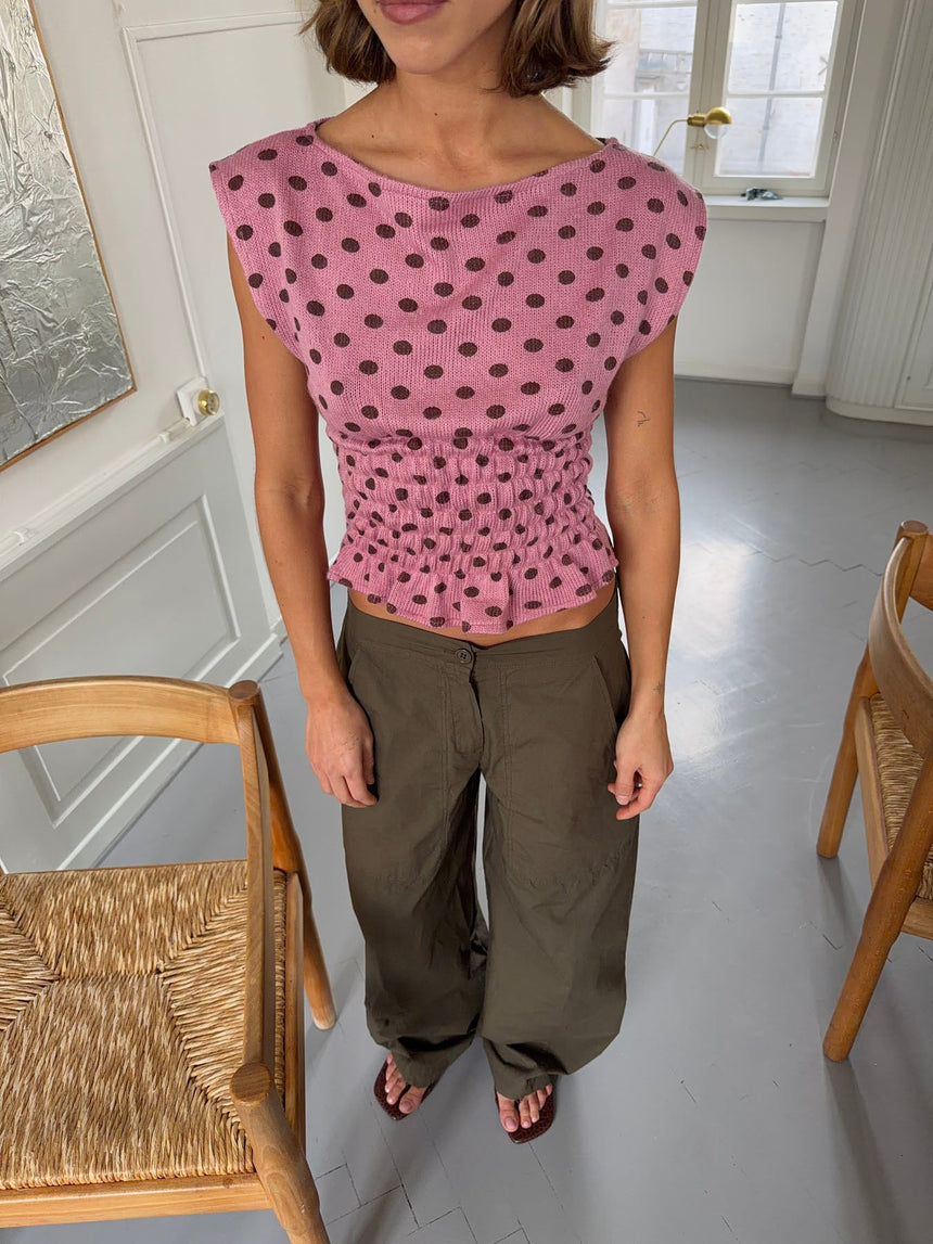 Seline top with polka dots - Pink/brown