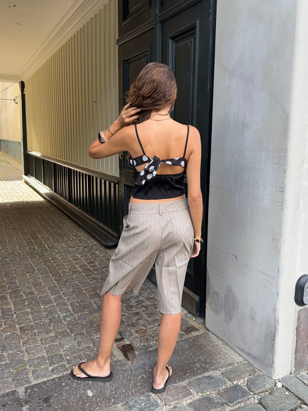 Karoline top with polka dots – Black/white