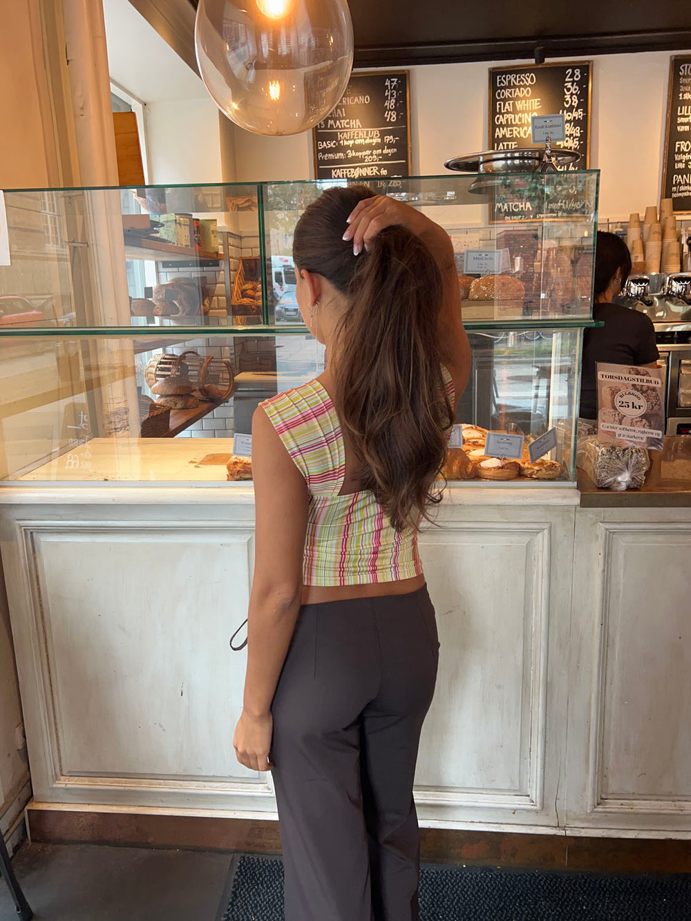 Malia top with polka dots and stripes – Multicolored