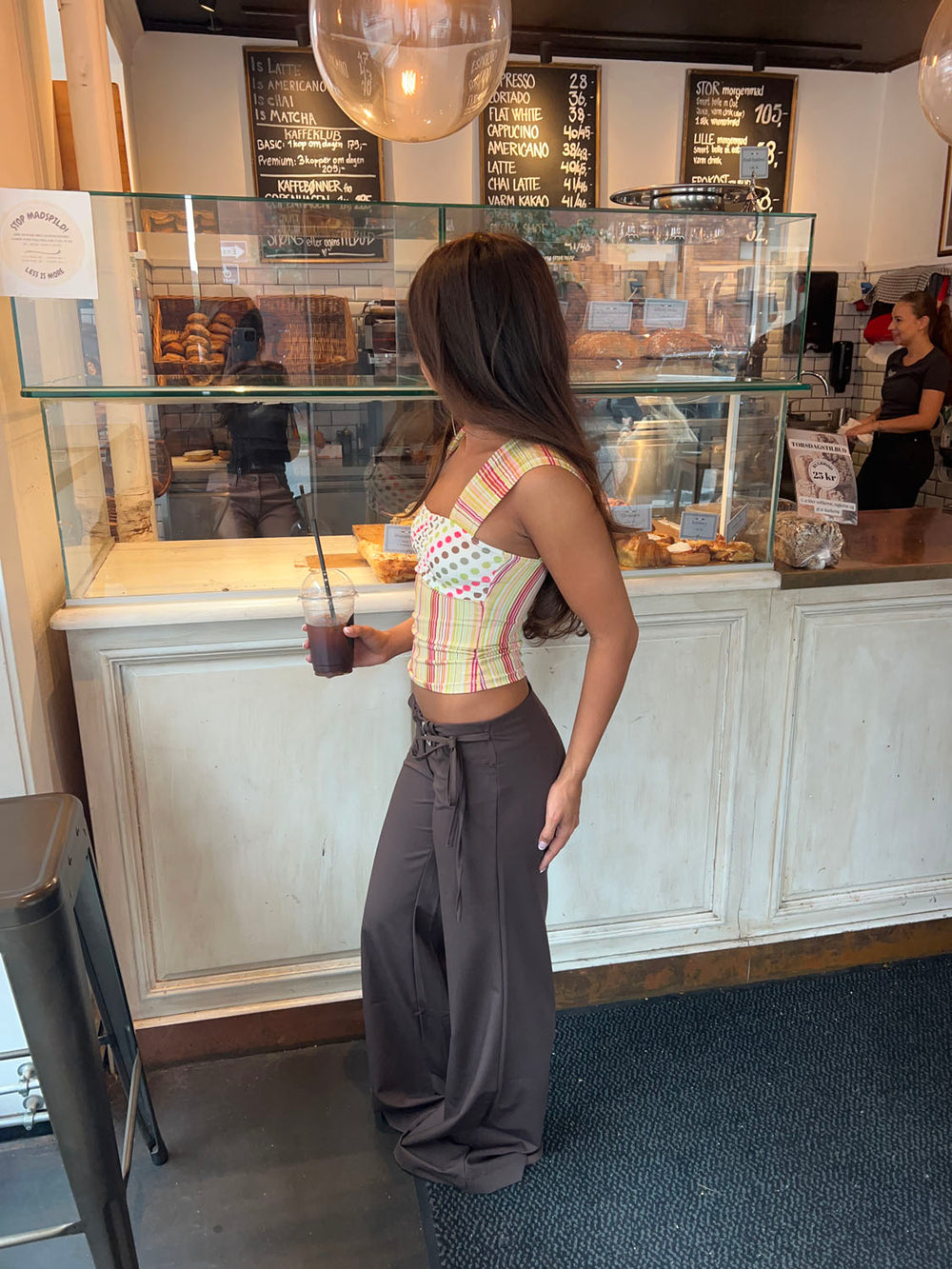 Malia top with polka dots and stripes – Multicolored