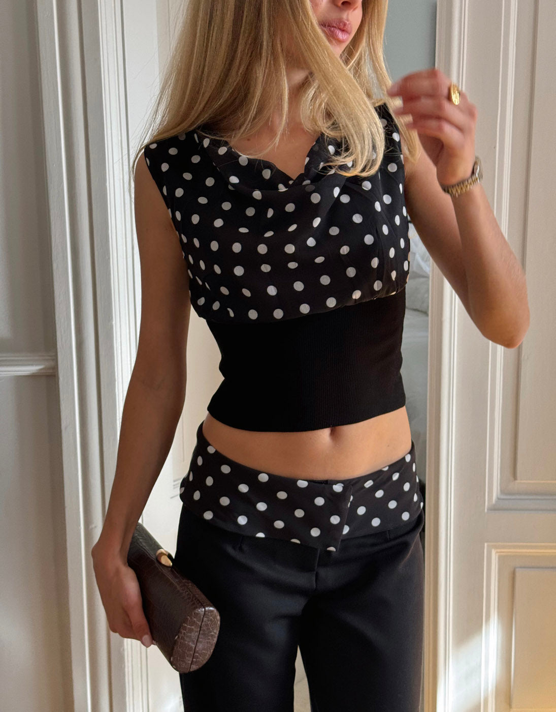 Kimmie polka dotted top - Black/white – Designbysi.se