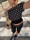 Kimmie polka dotted top - Black/white