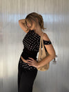 Kimmie polka dotted top - Black/white