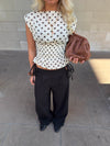 Seline top with polka dots - White/brown