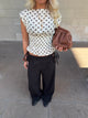 Seline top with polka dots - White/brown