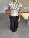 Seline top with polka dots - White/brown