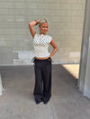 Seline top with polka dots - White/brown