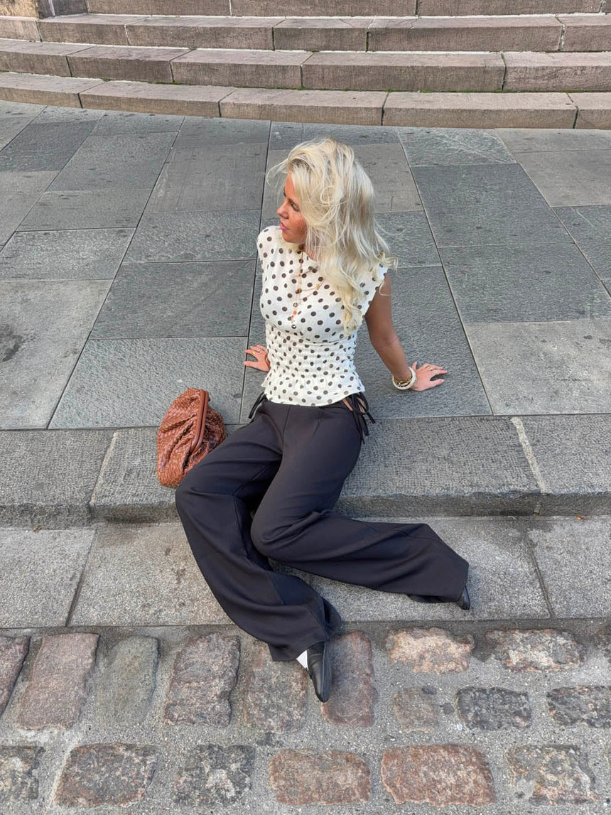 Seline top with polka dots - White/brown