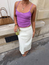 Blua top with bow in pointelle - Purple
