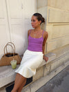 Blua top with bow in pointelle - Purple