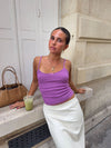 Blua top with bow in pointelle - Purple