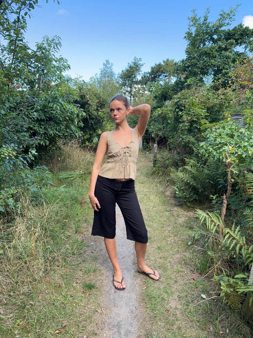 Kamela top with bows - Beige/brown