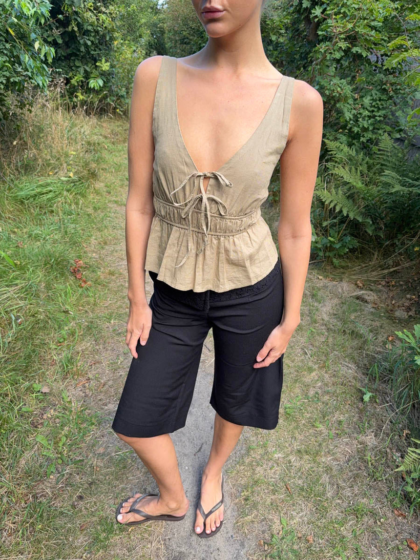 Kamela top with bows - Beige/brown