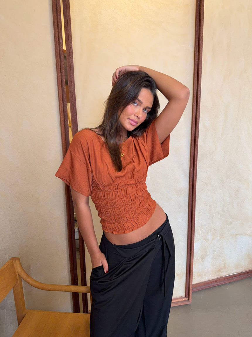 Sina top with smock – Orange