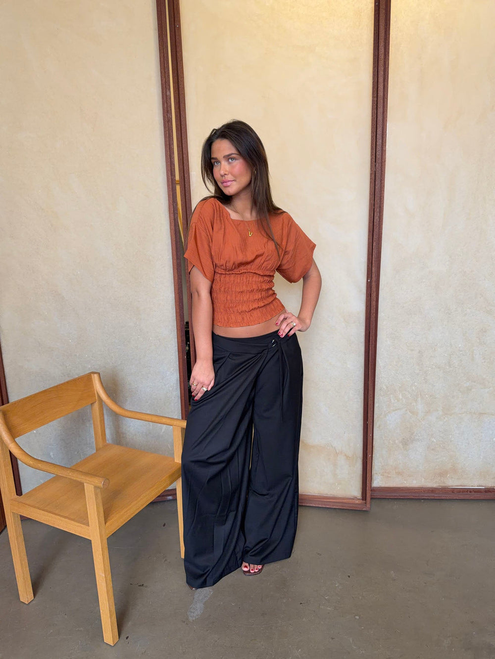 Sina top with smock – Orange