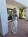 Icana top with stripes - Blue/white