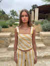 Hemna top with stripes - Yellow/white