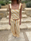 Hemna top with stripes - Yellow/white