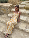 Hemna top with stripes - Yellow/white