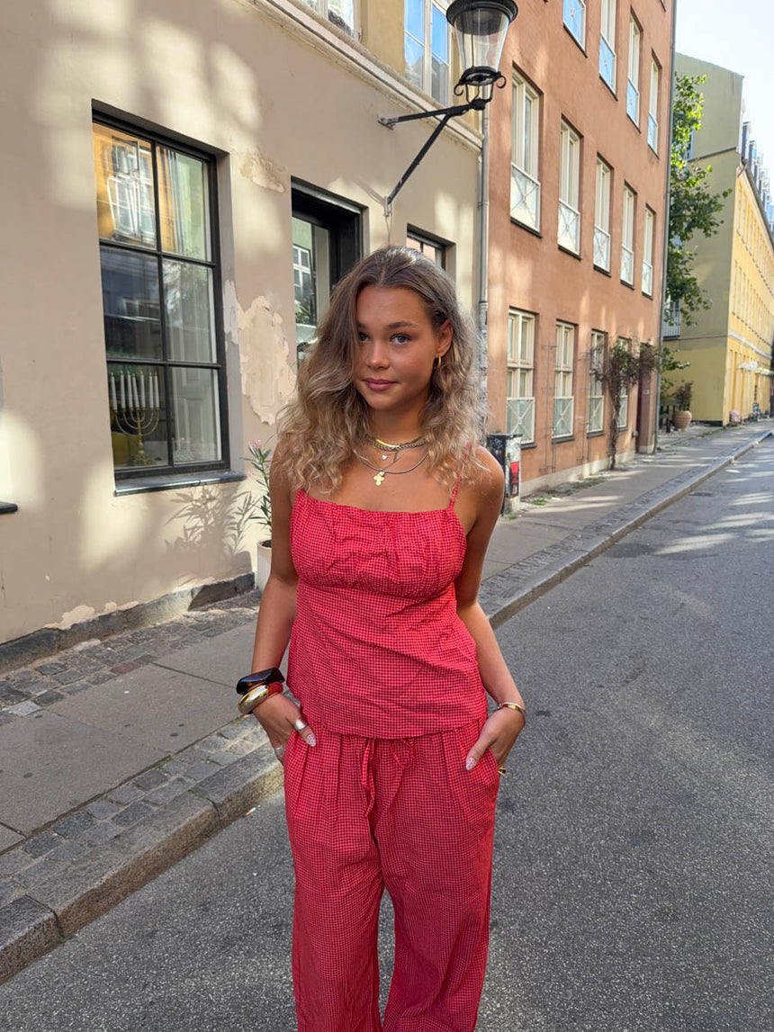 Saphira top with checkers - Red