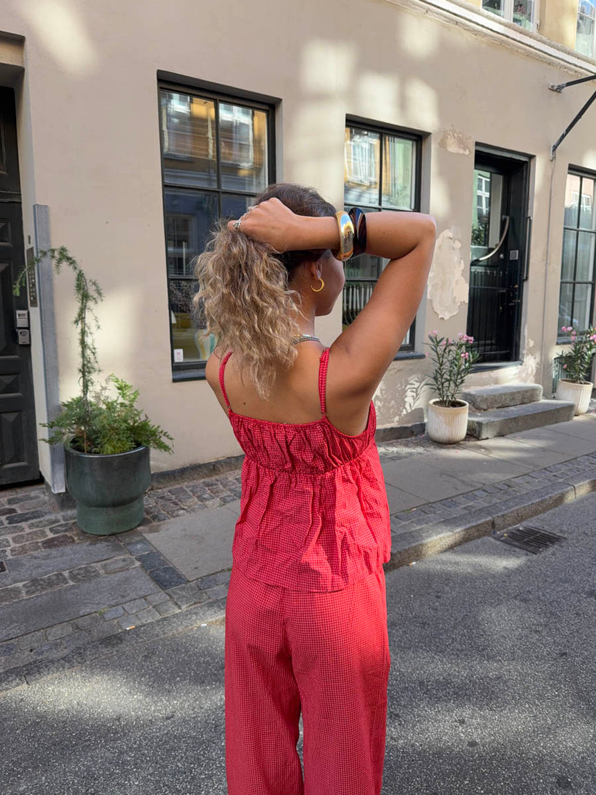 Saphira top with checkers - Red