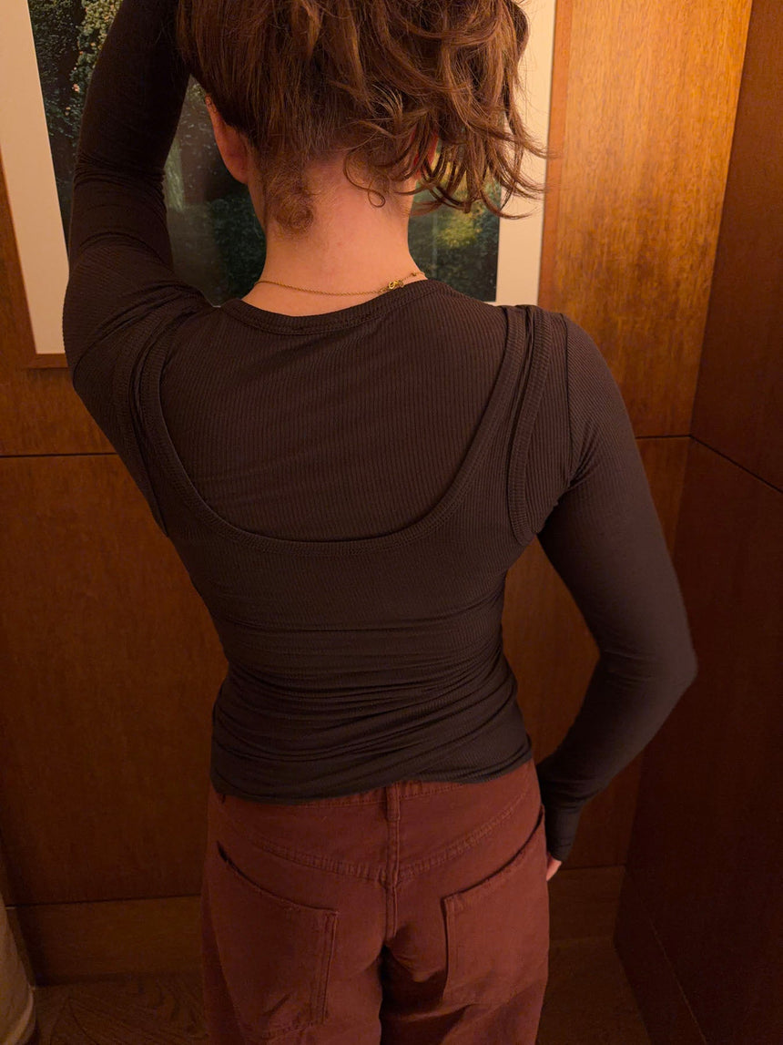 Lelona layered top - Brown