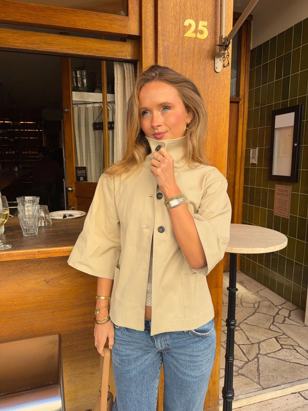 Malin Tomkins 3/4 sleeve jacket - Beige