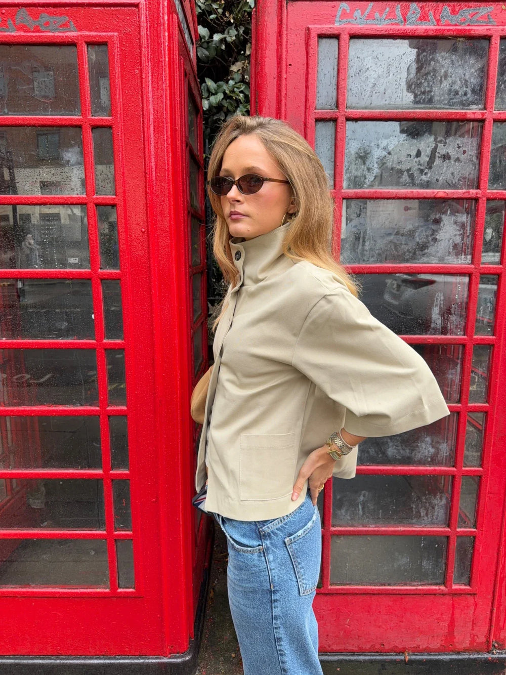 Malin Tomkins 3/4 sleeve jacket - Beige