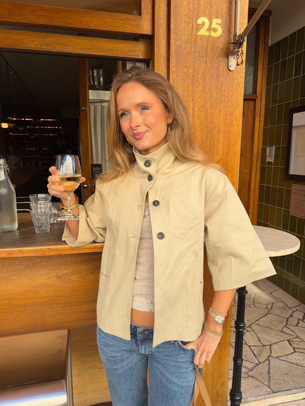 Malin Tomkins 3/4 sleeve jacket - Beige