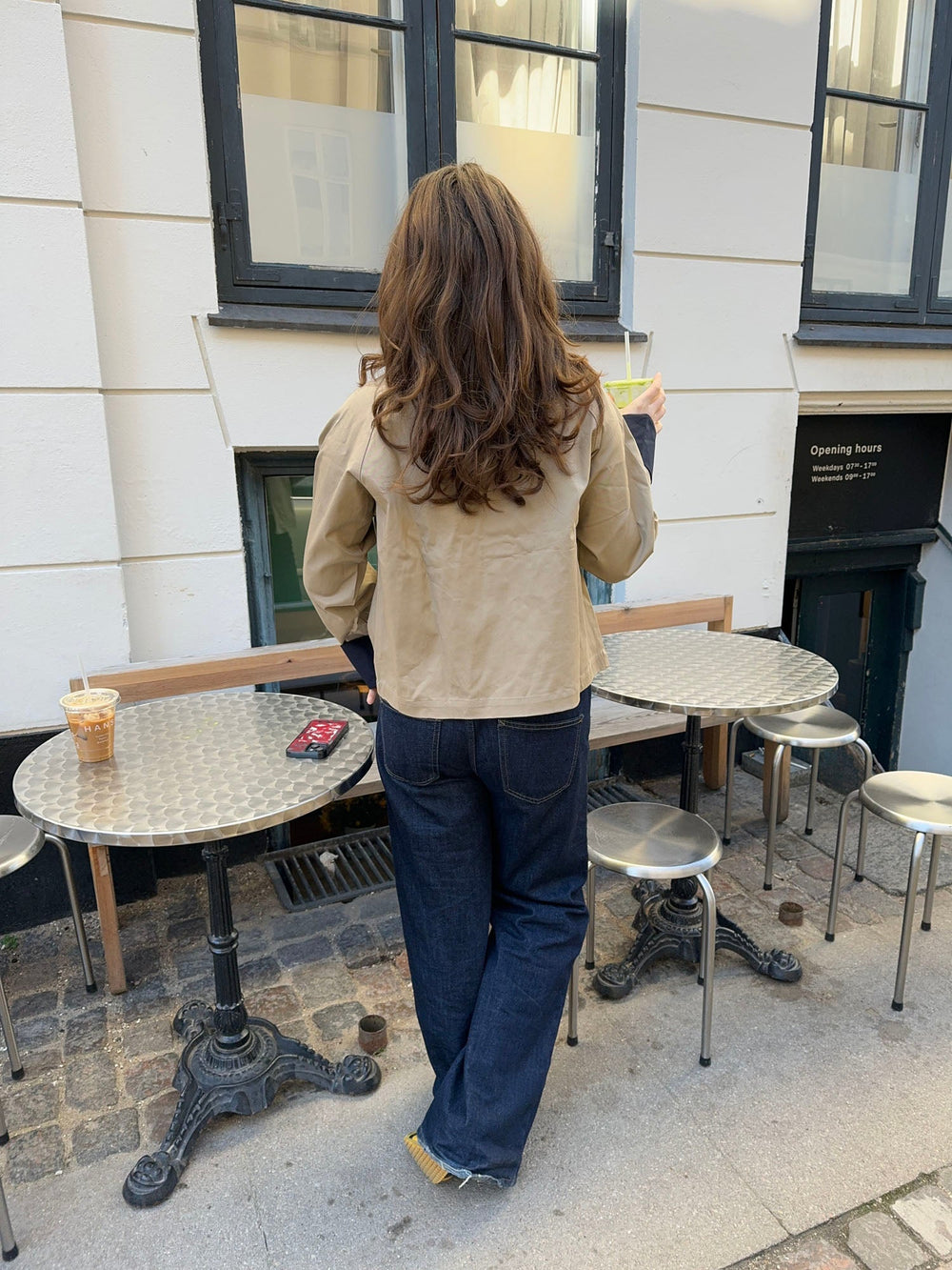 Noami trench coat with collar - Beige/navy