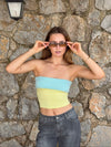 Maisy tube top - Light blue/yellow