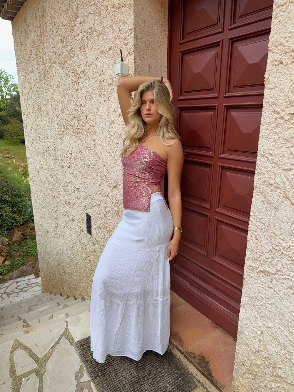 Philomène tube top with pattern – Purple