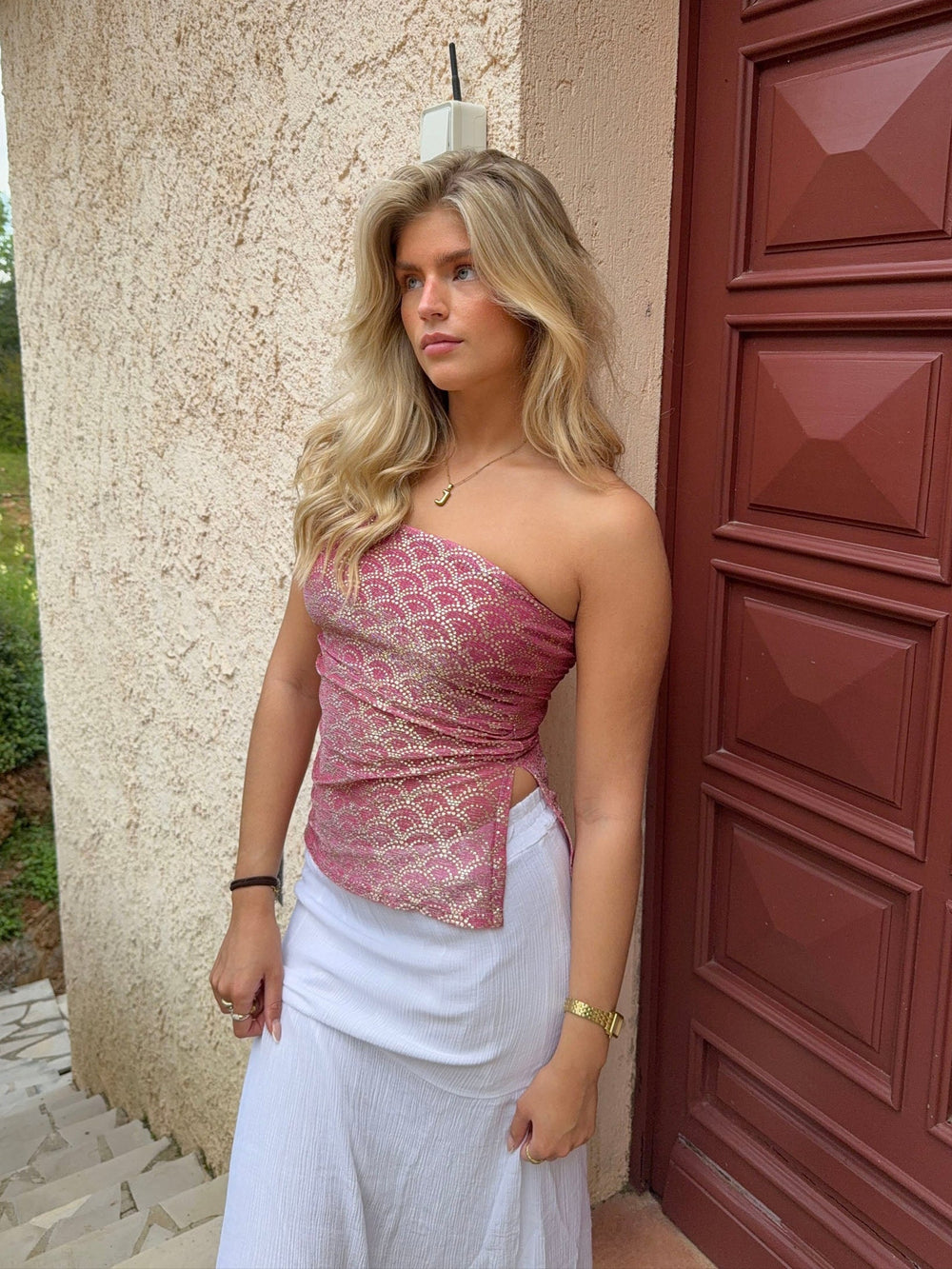 Philomène tube top with pattern – Purple