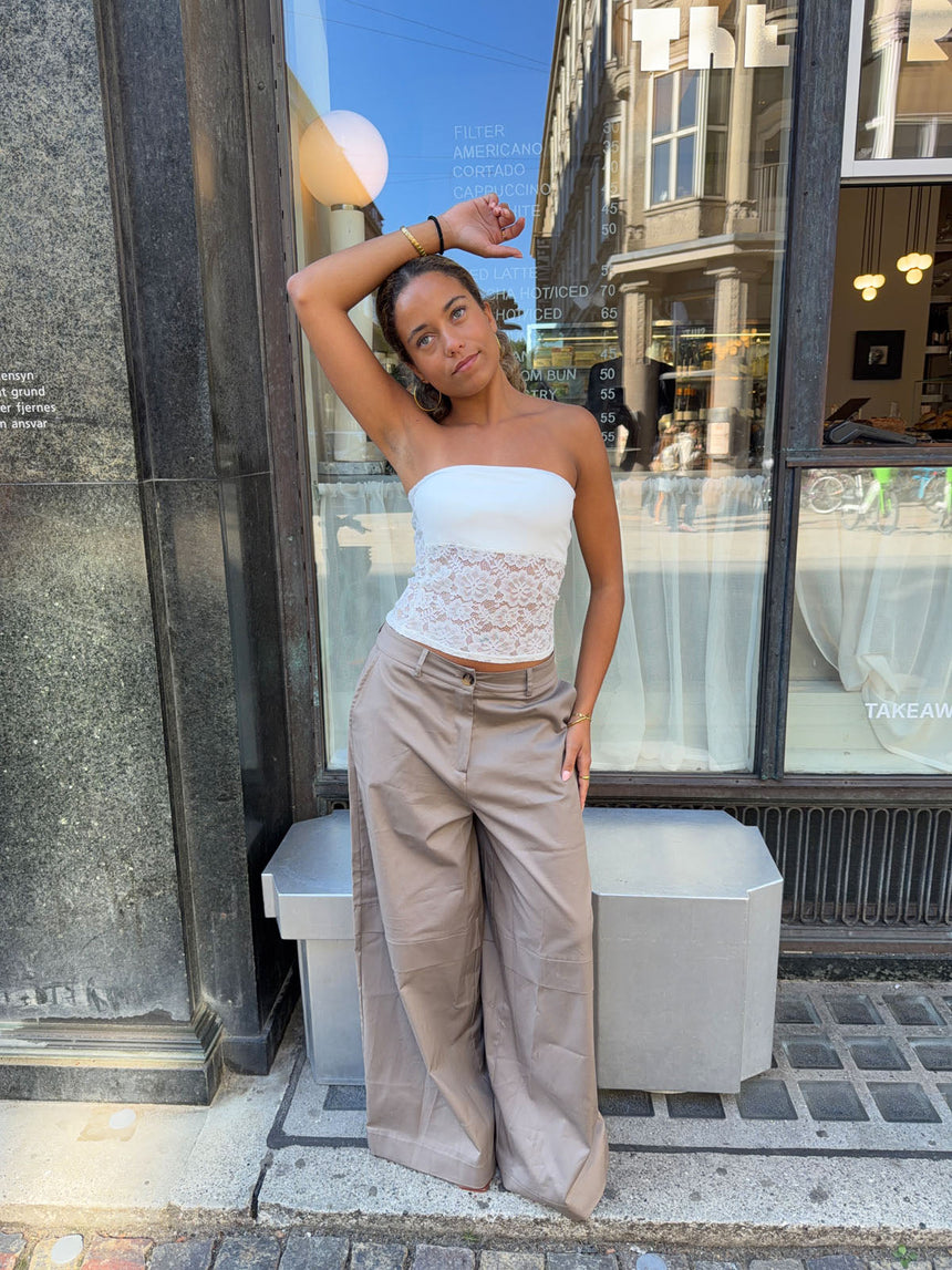 Zera lace tube top - White