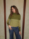 Swela knit with turtleneck - Green/brown