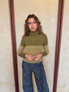 Swela knit with turtleneck - Green/brown