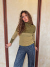 Swela knit with turtleneck - Green/brown