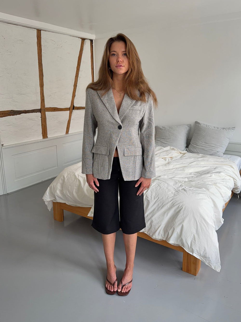 Sienna wool blazer - Light grey