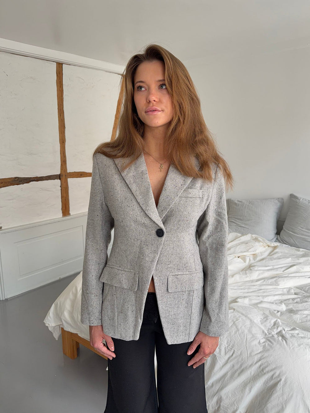 Sienna wool blazer - Light grey