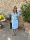 Amelia v-neck top - Light blue